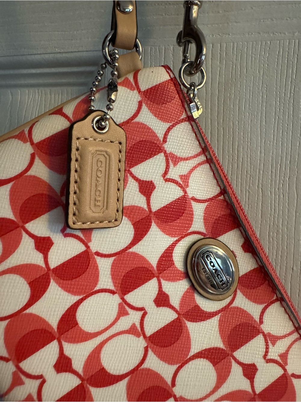 ✨ Coach Peyton Dream C Wristlet White Pomegranate | Y2K Era Coach ✨